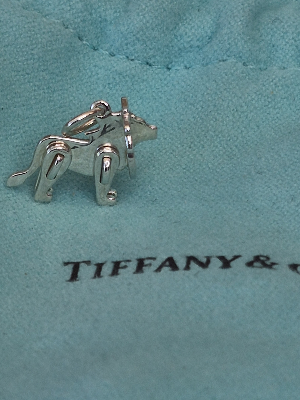 Tiffany & Co. Sterling Silver Mini Save The Wild Lion 3d Puzzle Piece Charm, Box